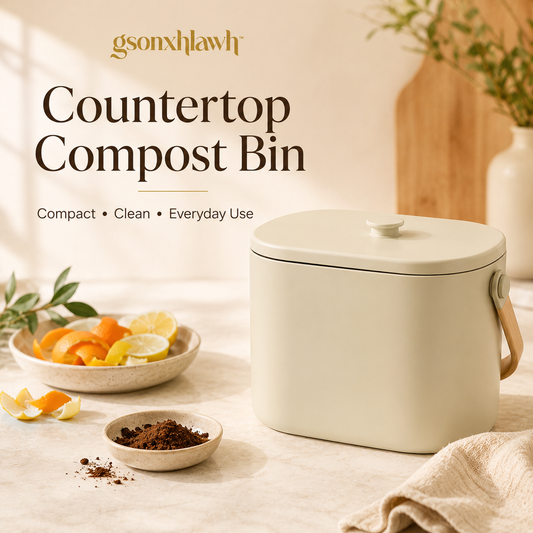 gsonxhlawh™ Countertop Compost Bin for Kitchen, Small Food Scrap Container with Lid, Minimal Waste Bin for Coffee Grounds